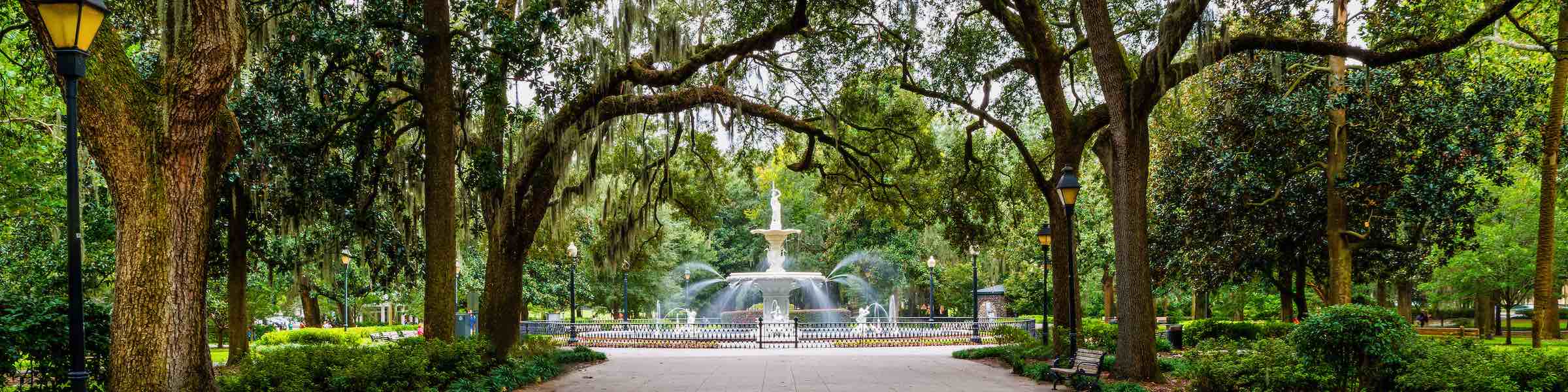 A view of the fountain in Savannah's Forsyth Park.