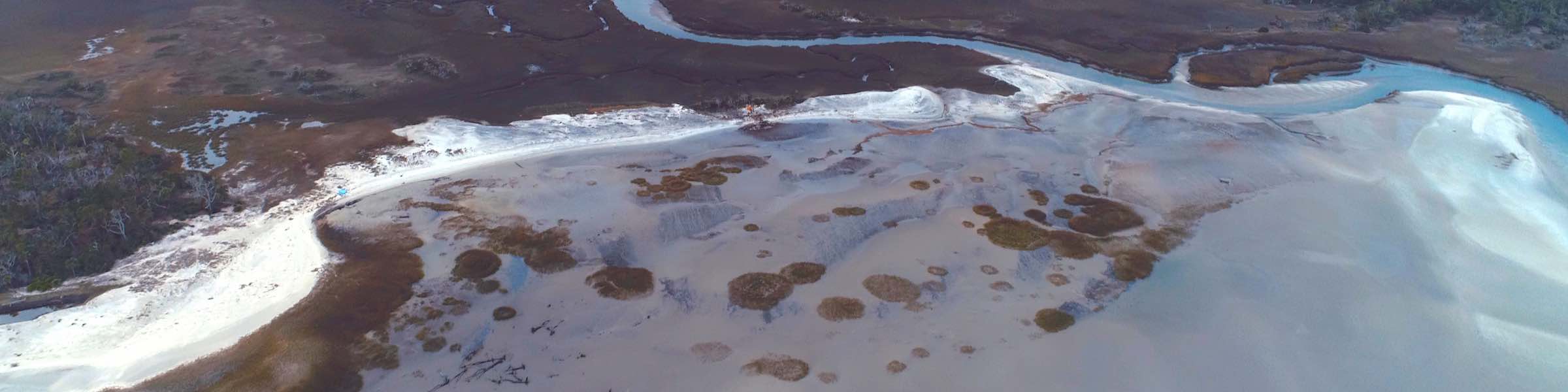 Aerial view of Little Tybee Island, Georgia.