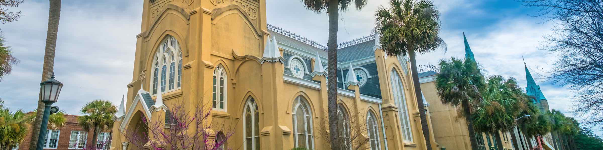 Congregation Mickve Israel synagogue, on Monterey Square, Savannah, GA.